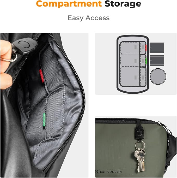 K&F Concept 2 in 1 Sling Bag Everyday Shoulder Bag & Multifunction Photography - Image 4