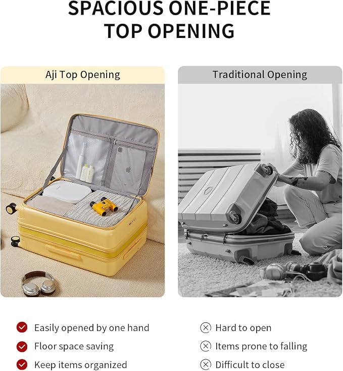 aji Expandable Top Opening 26 Inch Checked Luggage - Image 4