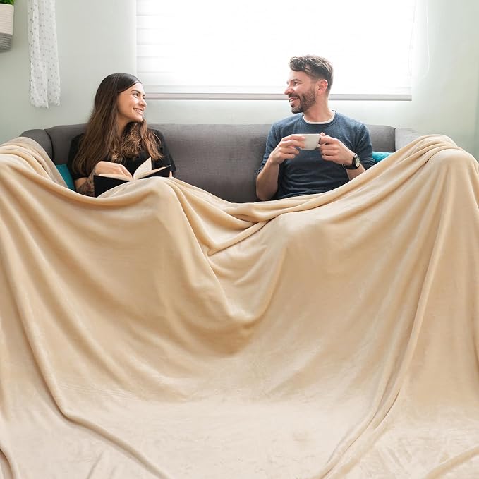 PHF Oversized King Fleece Blanket 120"x120", No Shed No Pilling Big Soft Blanket - Image 4
