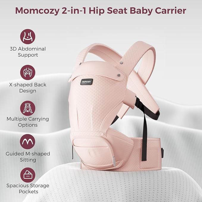 Momcozy Baby Carrier with Hip Seat, 2-in-1 Forward-Facing Carry - Image 2