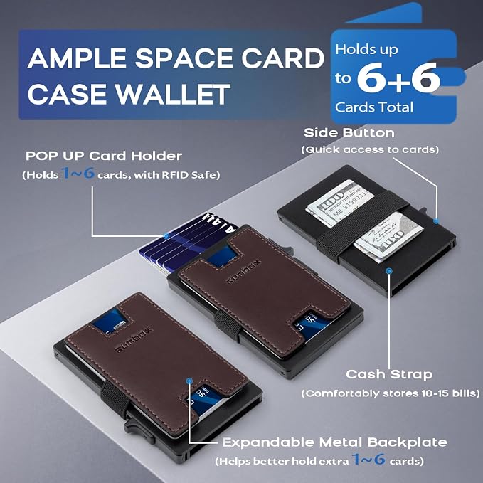 Mens Business Card Holder, Slim Card Wallet - Image 2
