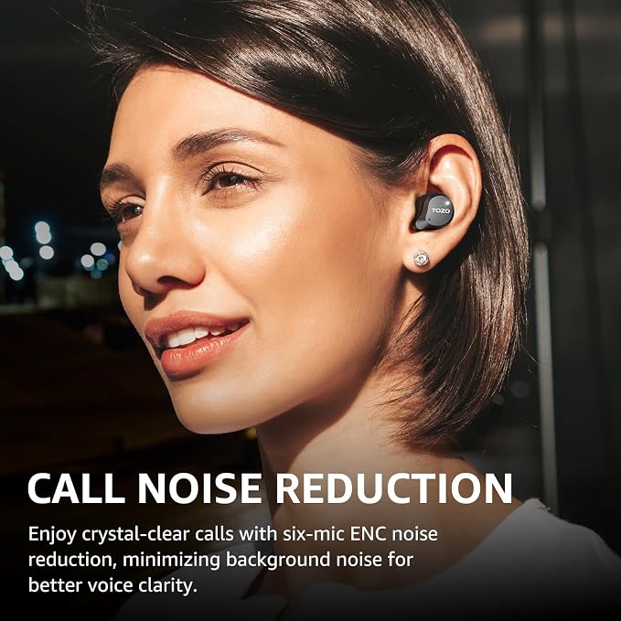 TOZO NC9 Hybrid Active Noise Cancelling Wireless Earbuds, 6 Mics ENC Clear Call - Image 4