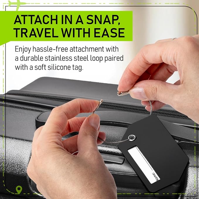 Untethered Ultimate Travel Set: 4 Premium Luggage Straps and 4 Silicone Tags - Image 8