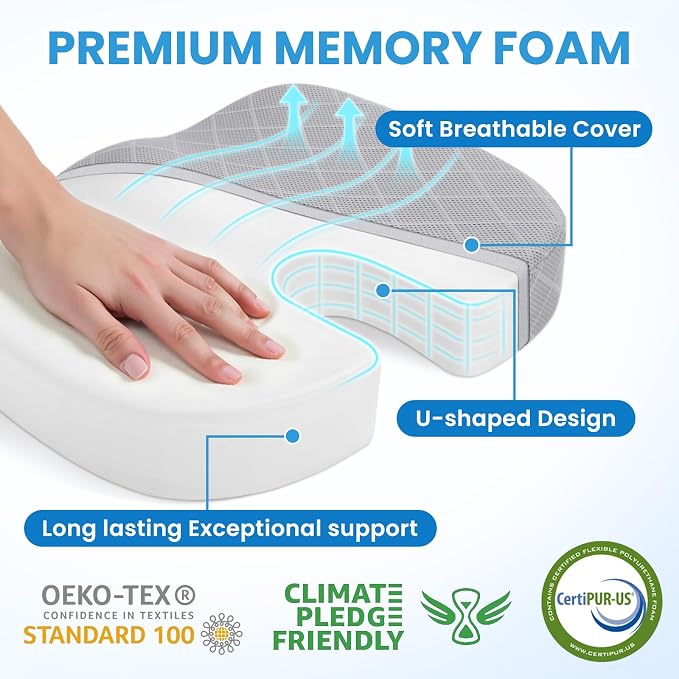 TushGuard Office/Car Seat Cushion, Non-Slip Sciatica & Back Coccyx Tailbone - Image 3