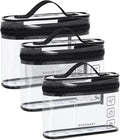 BAGSMART TSA Approved Toiletry Bag, 3 Pack Clear Makeup Cosmetic Bag Organizer by BAGSMART