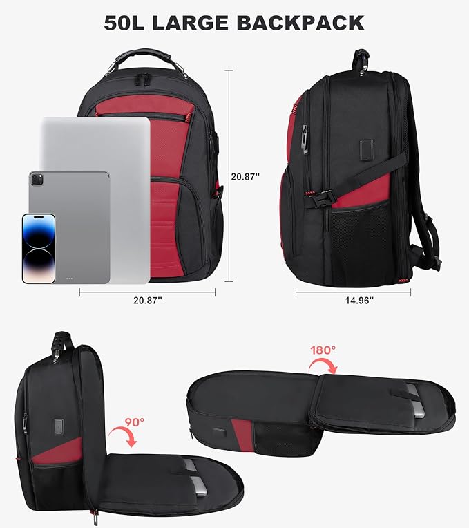50L Extra Large Backpack, Laptop Backpack, Travel Backpack - Image 4