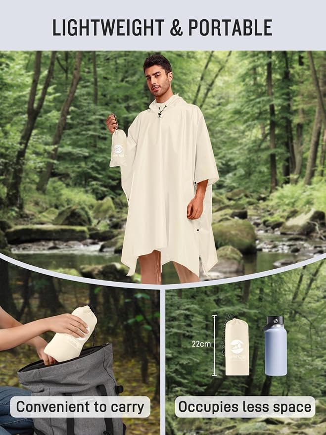 SaphiRose Hooded Rain Poncho Waterproof Raincoat Jacket - Image 5