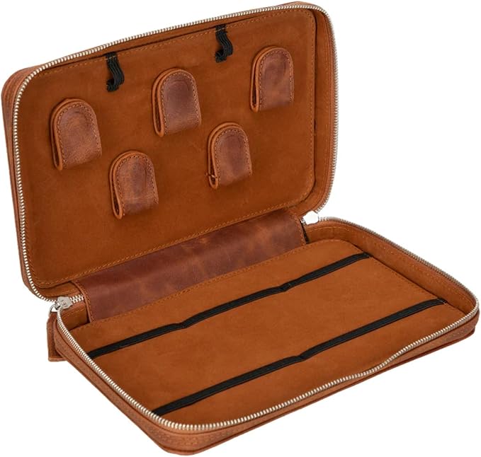 Medicine Handmade Leather Cable Organizer Bag – Full-Grain Leather Travel Tech - Image 2