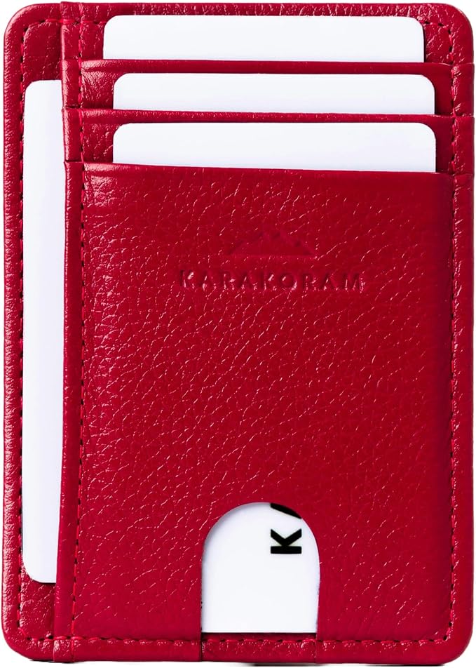KARAKORAM Vertical Handcrafted Premium Leather Front Pocket Credit Card Holder by KARAKORAM