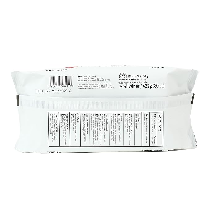 MEDIWIPER 80ct Alcohol-Free Hand Sanitizing Wipes Unscnted Wet Wipe, Hand - Image 9