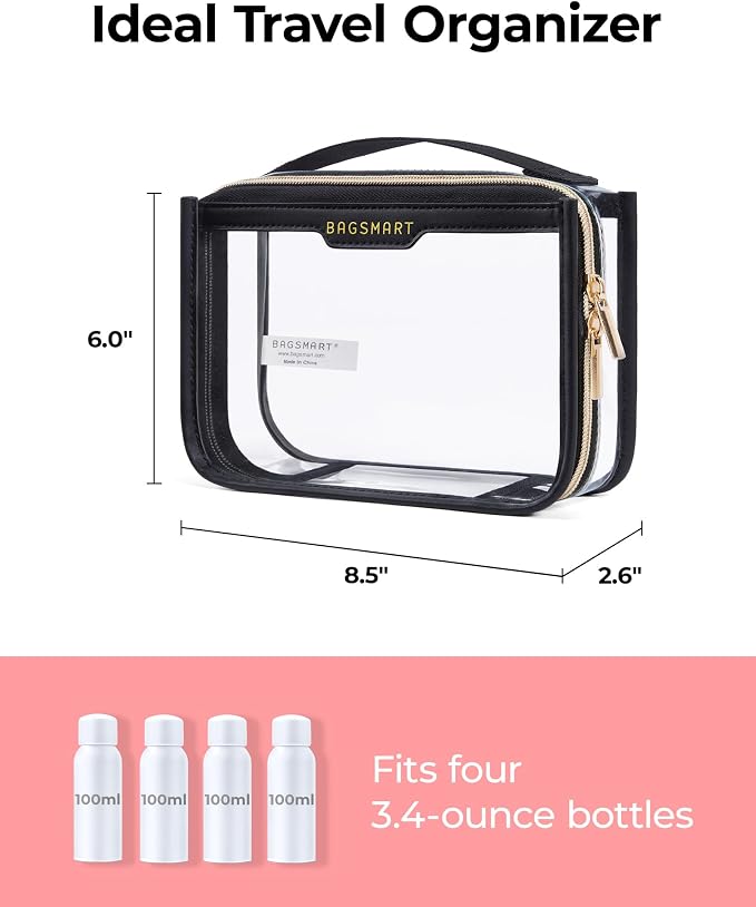 BAGSMART TSA Approved Toiletry Bag, Makeup Cosmetic Pouch Bag - Image 2