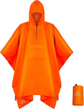 Coralrain Hooded Rain Poncho Lightweight Waterproof Unisex Raincoat Jacket by Coralrain