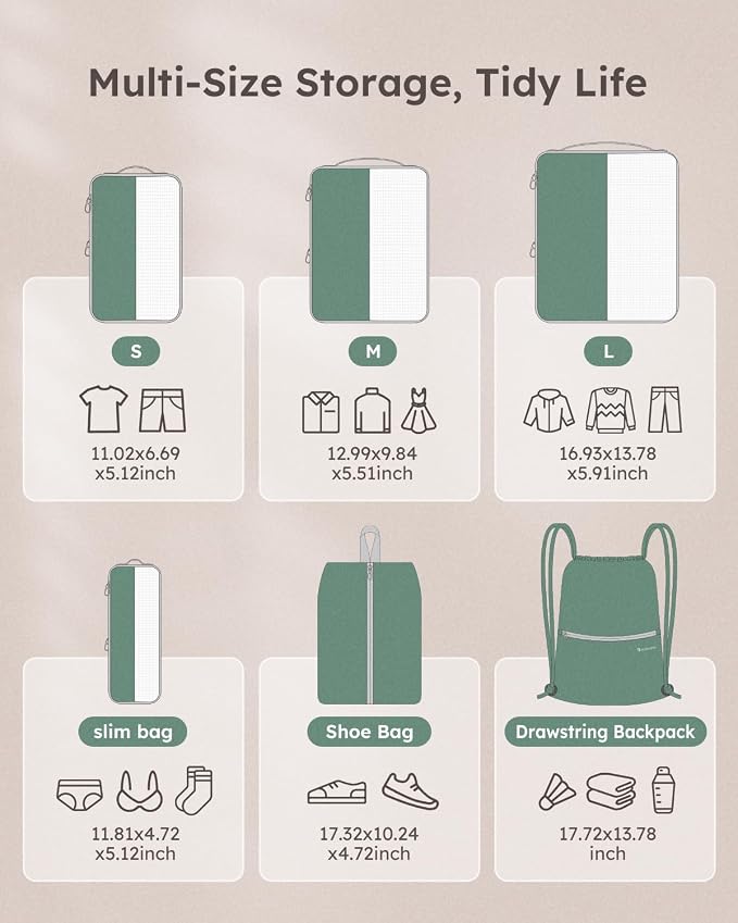 6 Set Compression Packing Cubes - Image 5