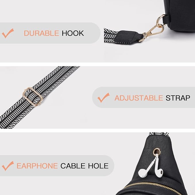 Telena Small Sling Bag for Women Leather Crossbody Fanny Packs Chest Bag for - Image 4