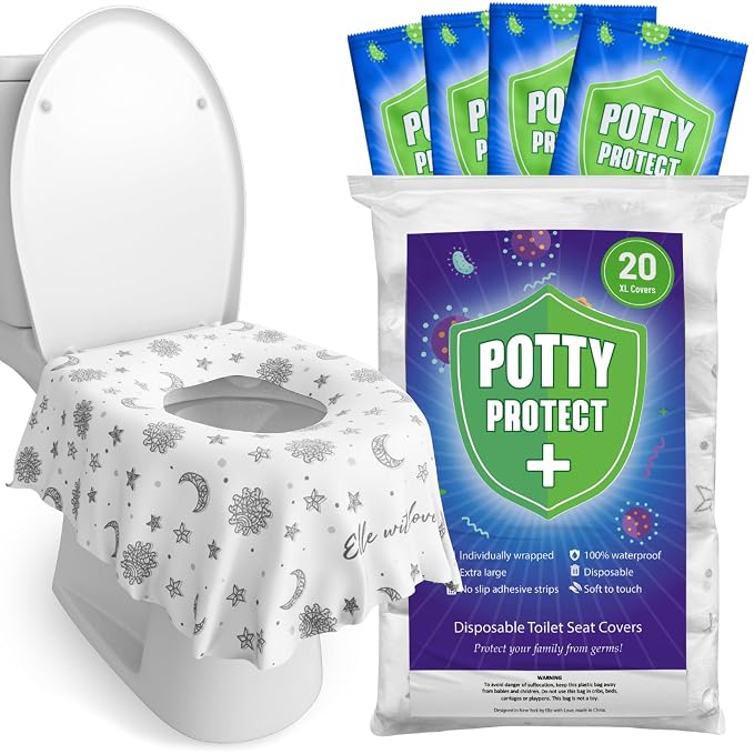 20 Pack Extra Large Disposable Toilet Seat Cover – Toddler Toilet Covers by EliwithLove
