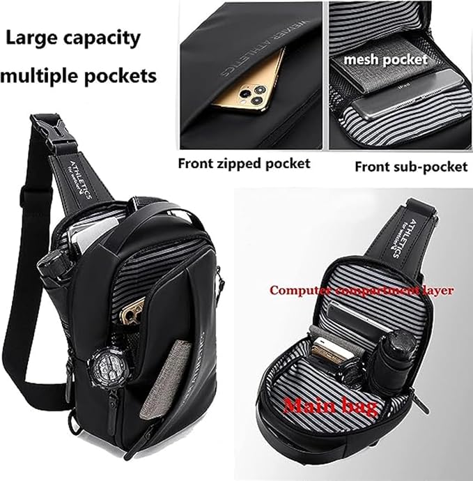 Waterproof Sling Bags Mens Shoulder Crossbody Backpack - Image 5