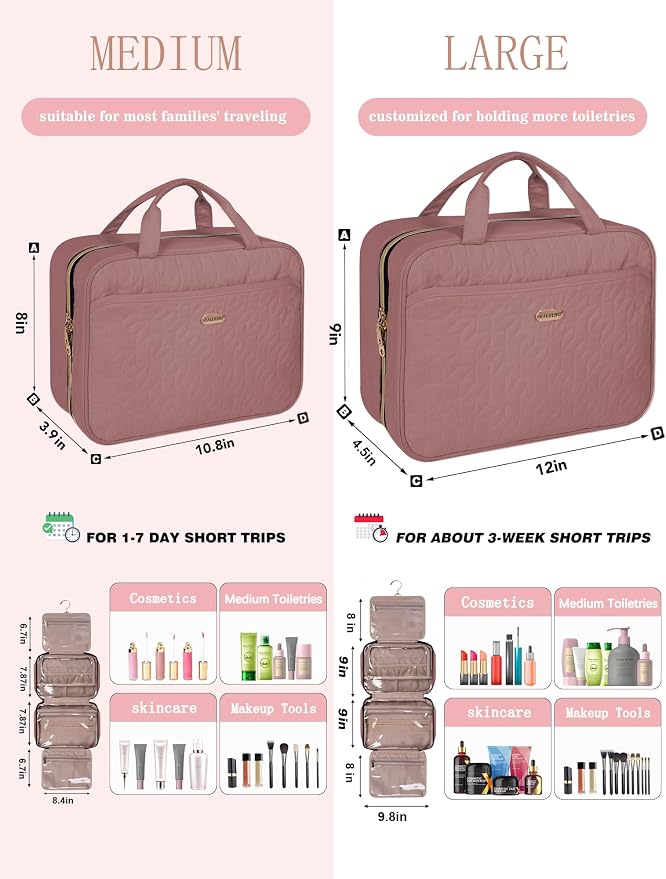 Brown Toiletry Bag, Makeup Organizer, Travel Bag - Image 6