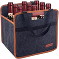 9 Bottle Wine Tote Bag, Insulated Thermal Padded Wine Carrier Tote, Reusable by Foyego