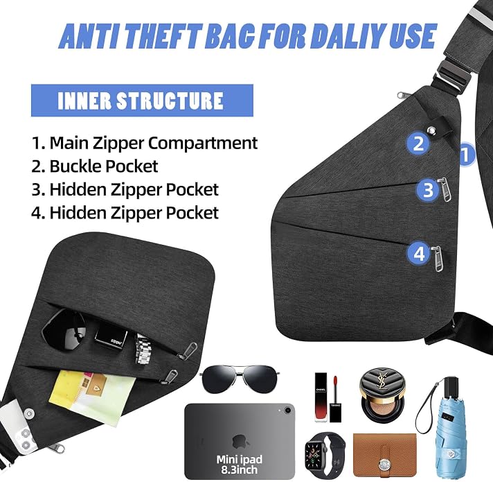 Anti Theft Crossbody Bag, Anti Theft Travel Bag - Image 4