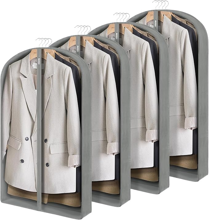 Zilink 40" Suit Bags for Closet Storage Clear Mink Coat Storage Bag Hanging by Zilink