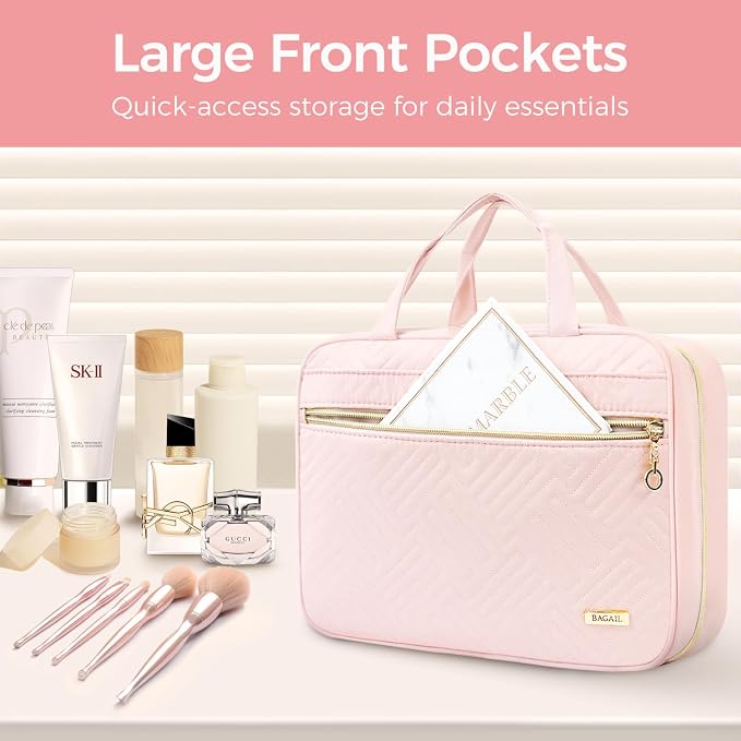 BAGAIL Hanging Toiletry Bag for Women Water-resistant Cosmetic Bag Large - Image 5
