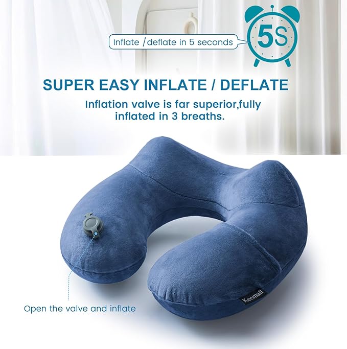 Inflatable Neck Pillow Airplane, Comfortable Inflatable Travel Neck Pillows - Image 3