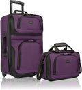 U.S. Traveler Rio Fabric Expandable Carry-on Luggage, Rolling Suitcase by USTraveler