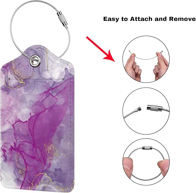 2 Pack Abstract Purple Luggage Tag - Image 3