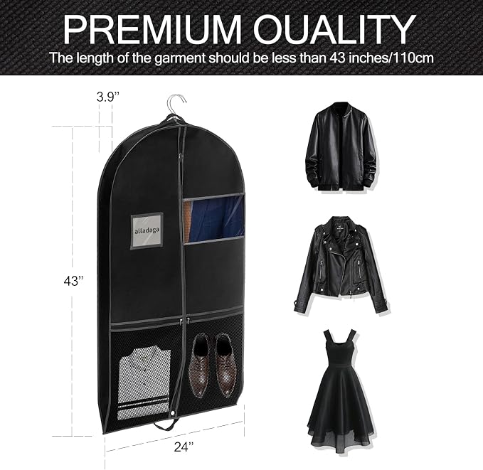 43" Garment Bag for Travel and Storage, Suit Bag - Image 3