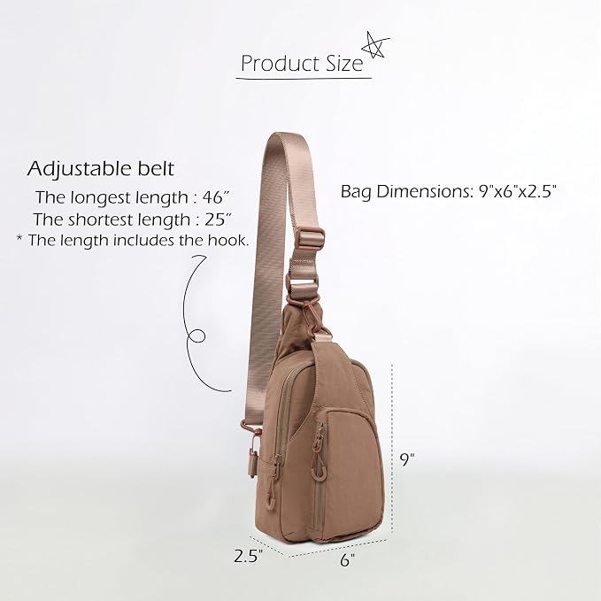ODODOS Daily Sling Bag with Adjustable Straps Crossbody Chest Bag Lightweight - Image 6