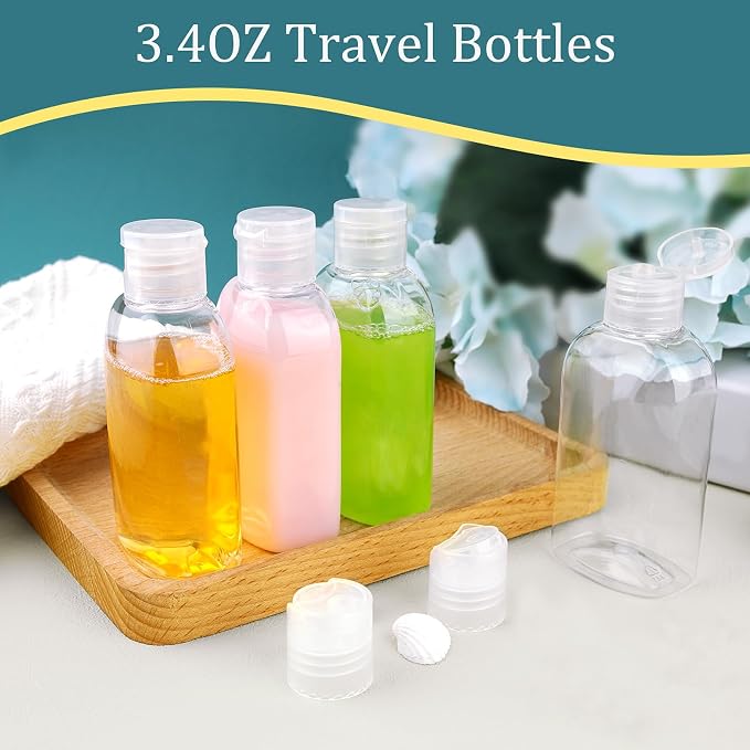 Cosywell Travel Shampoo Bottles 4pcs 3.4oz TSA Approved Leak Proof Empty - Image 3