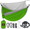 Camping Hammock with Net, Travel Portable Lightweight Hammocks with Tree Straps by QEVOOON