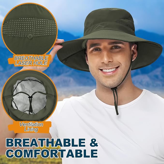 ZOORON Sun Hat for Men Women Fishing Hat - Image 4