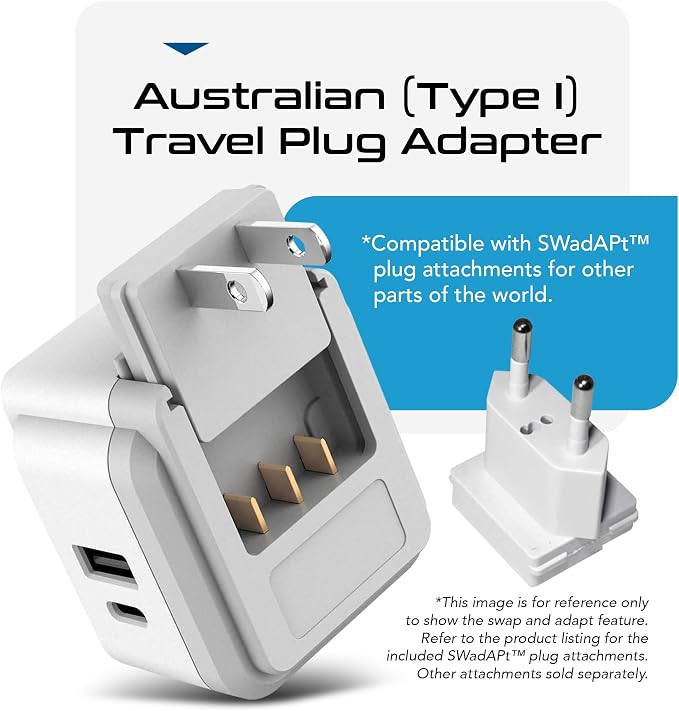 Ceptics Australian Travel Adapter Set, 20W PD & QC, Type I-3.1A - 4 in 1-2 USA - Image 5