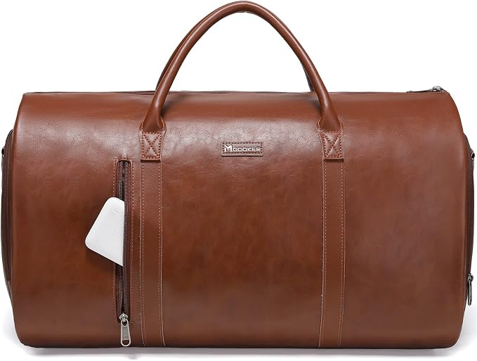 Leather Garment Bag for Travel, Modoker Carry On Travel Bag by Modoker