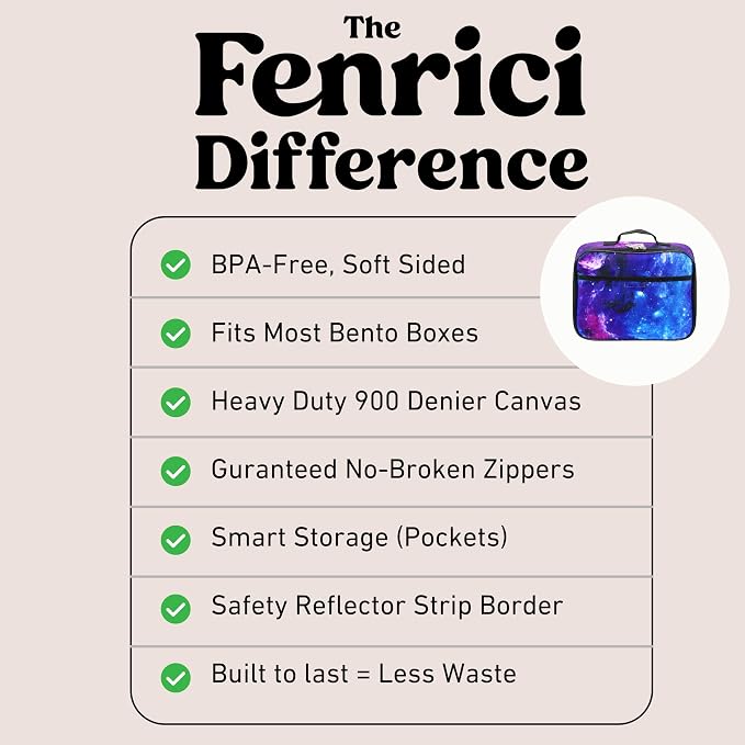 Fenrici Galaxy Lunch Box for Boys, Kids Insulated Lunch Bag, Soft Sided - Image 6