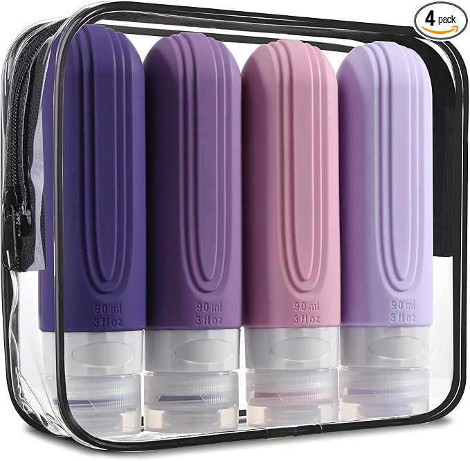 Travel Bottles for Toiletries, Tsa Approved 3oz Travel Size Containers BPA Free by Mrsdry