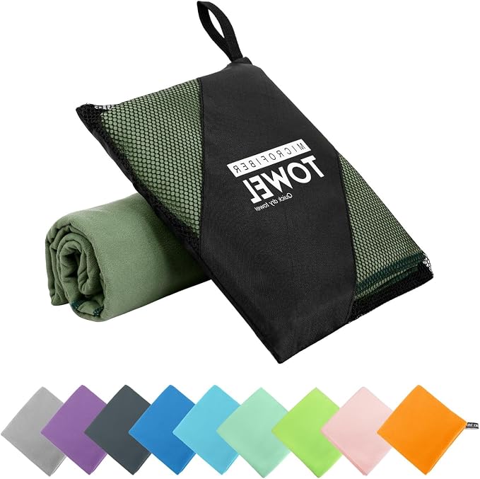 Microfiber Travel Towel, Soft Lightweight Quick Dry Towel, Super Absorbent by ZIUDBOC