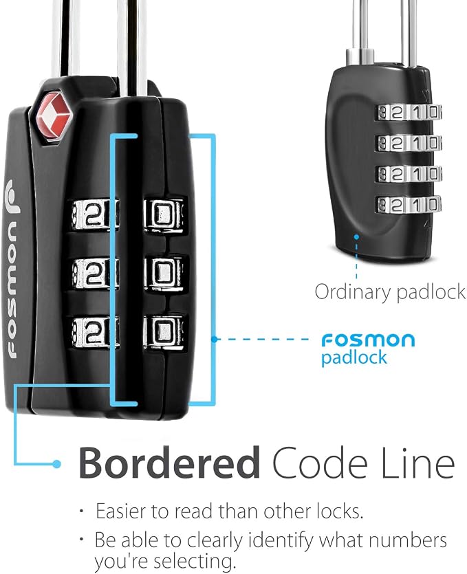 Fosmon TSA Approved Locks for Luggage. Suitcase Locks - Image 9