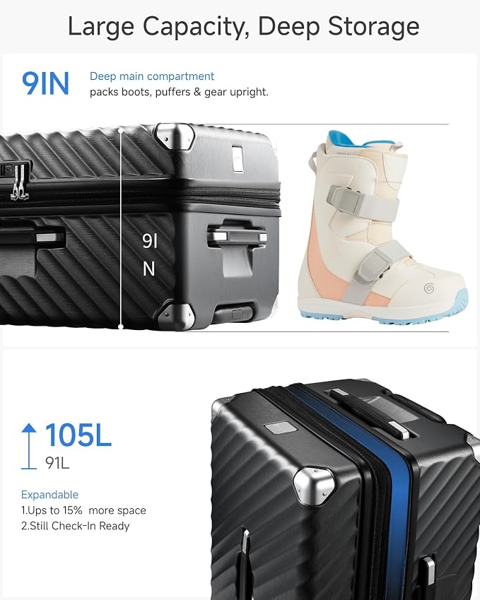 Trunk Luggage, Expandable PC Hard Shell Large Checked 28 Inch Suitcase - Image 3