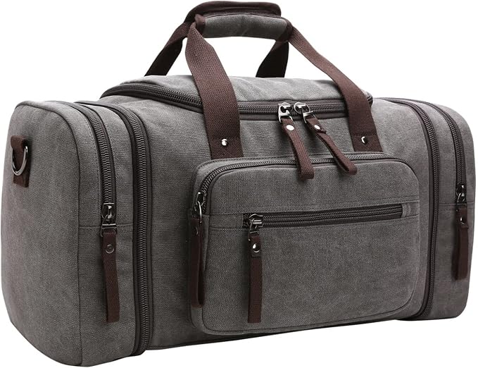 Duffle Bag for Travel, Large Canvas Duffel Bag for Travelling Overnight by VanBasic