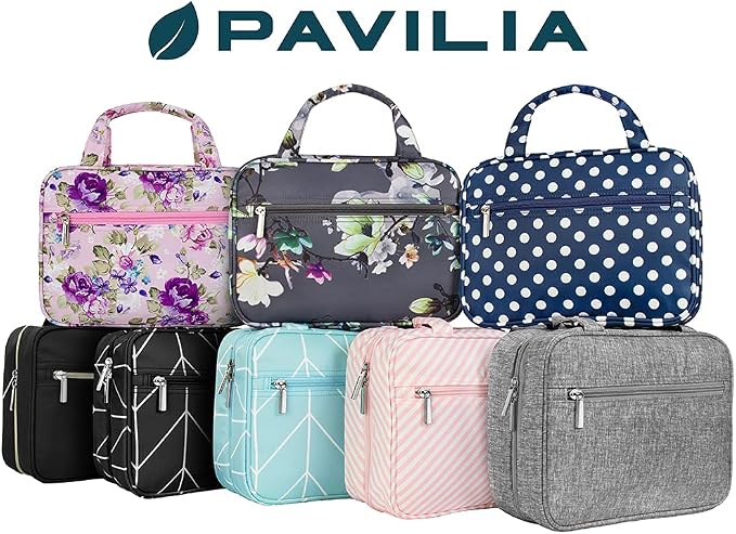 PAVILIA Hanging Toiletry Bag Travel Bag Women Men, Foldable Cosmetic Organizer - Image 9