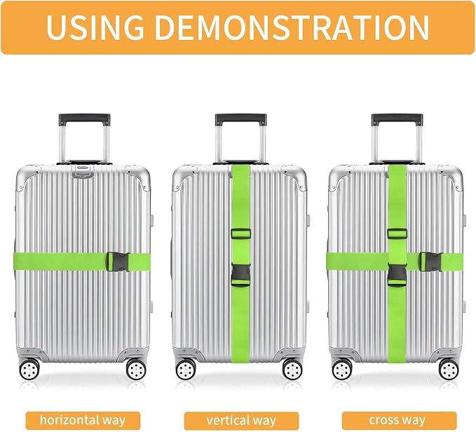 BILIONE 4 Pack Luggage Straps 79" Long Belts Keep Suitcase Secure While - Image 2