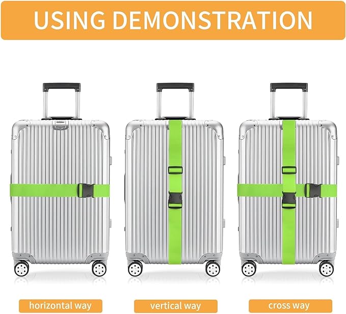 BILIONE 8 Pcs Luggage Straps, TSA Approved Add a Bag Premium Accessory - Image 4