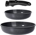 GiPP Ceramic Non Stick Frying Pans Set Removable Handle, Dishwasher & Oven Safe by GiPP
