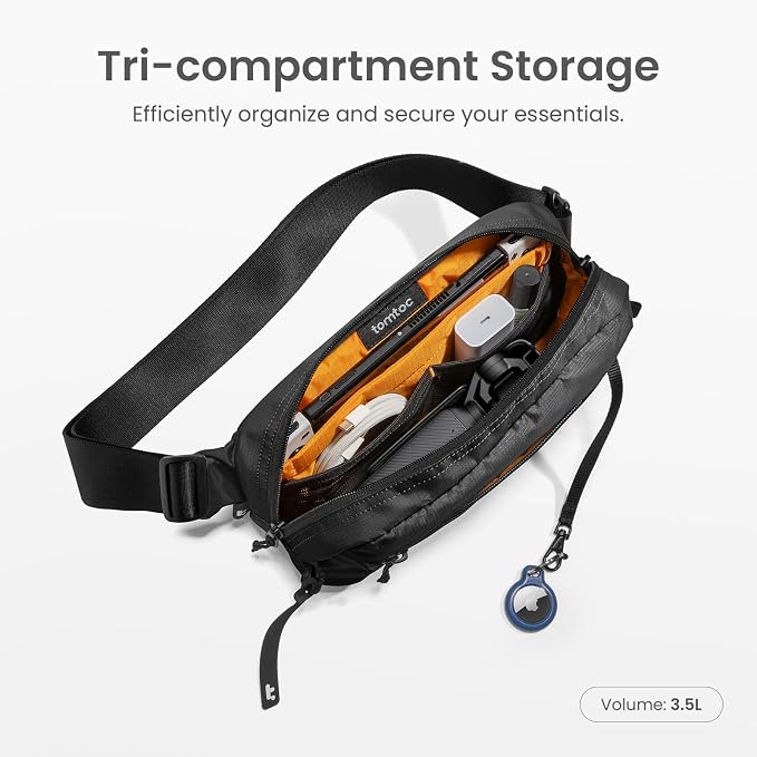 tomtoc 3.5L Sling Bag with RFID Blocking, Crossbody Bag Chest Shoulder Pack - Image 3