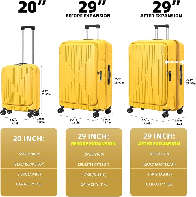 2 Pieces 20/29 Luggage Sets, 20 Inch Cabin Luggage - Image 2