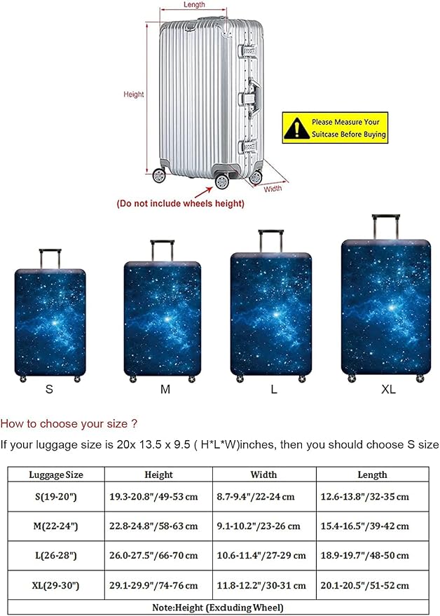 Luggage Cover, Washable Elastic Suitcase Cover Protector Galaxy, XL: Fit 29-30 - Image 5