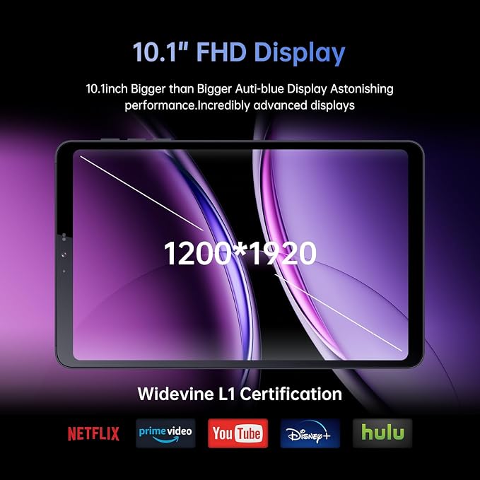 Android Tablet, 10.1 inch Android 14 Snapdragon 685 Processor, 12GB RAM 128GB - Image 4