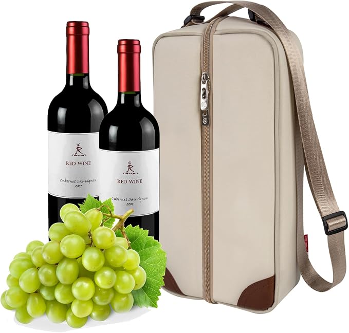 ALLCAMP Wine Tote Bag with Cooler Compartment，Picnic Set Carrying Two Sets of - Image 5